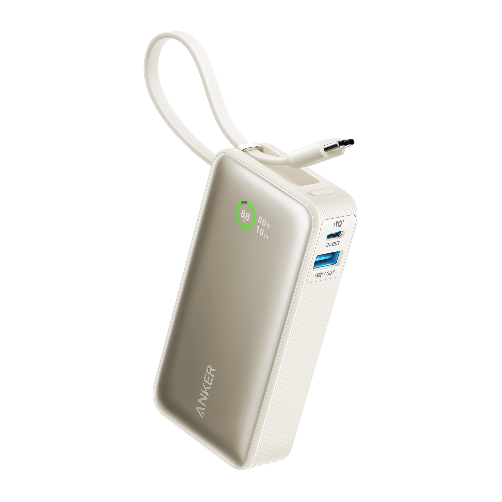 Nano Power Bank (30W, Built-In USB-C Cable) T7
