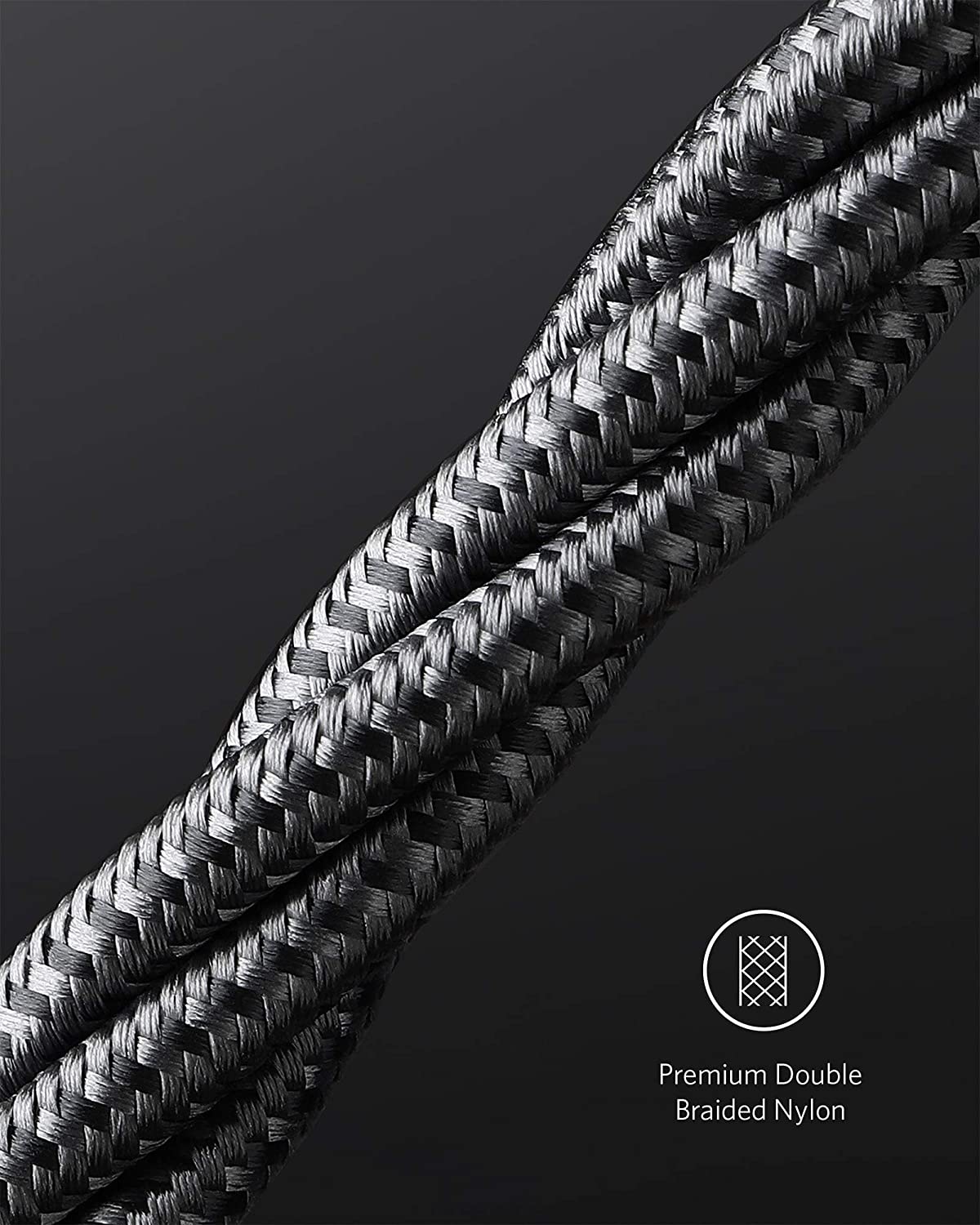 735 Charger (Nano II 65W) and New Nylon USB-C to USB-C 100W Cable (10 ft) A0