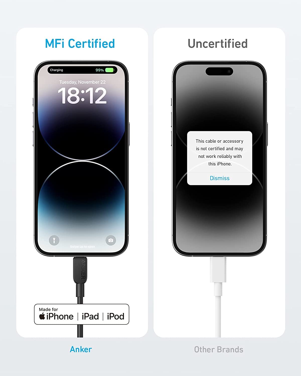 310 USB-C to Lightning Cable (6 ft, 2-Pack) R3