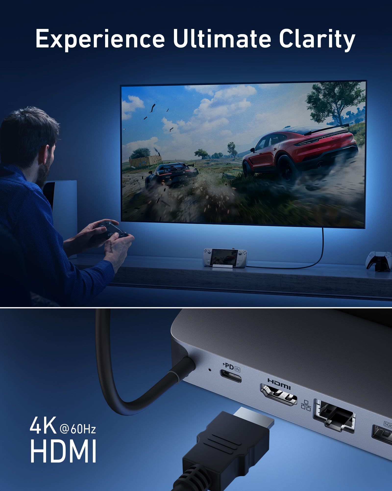 USB-C Hub (6-in-1, For Handheld Game Console) O3