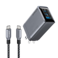 Prime Charger (100W, 3 Ports, GaN) and Prime USB-C to USB-C Cable (240W, Upcycled-Braided) T8
