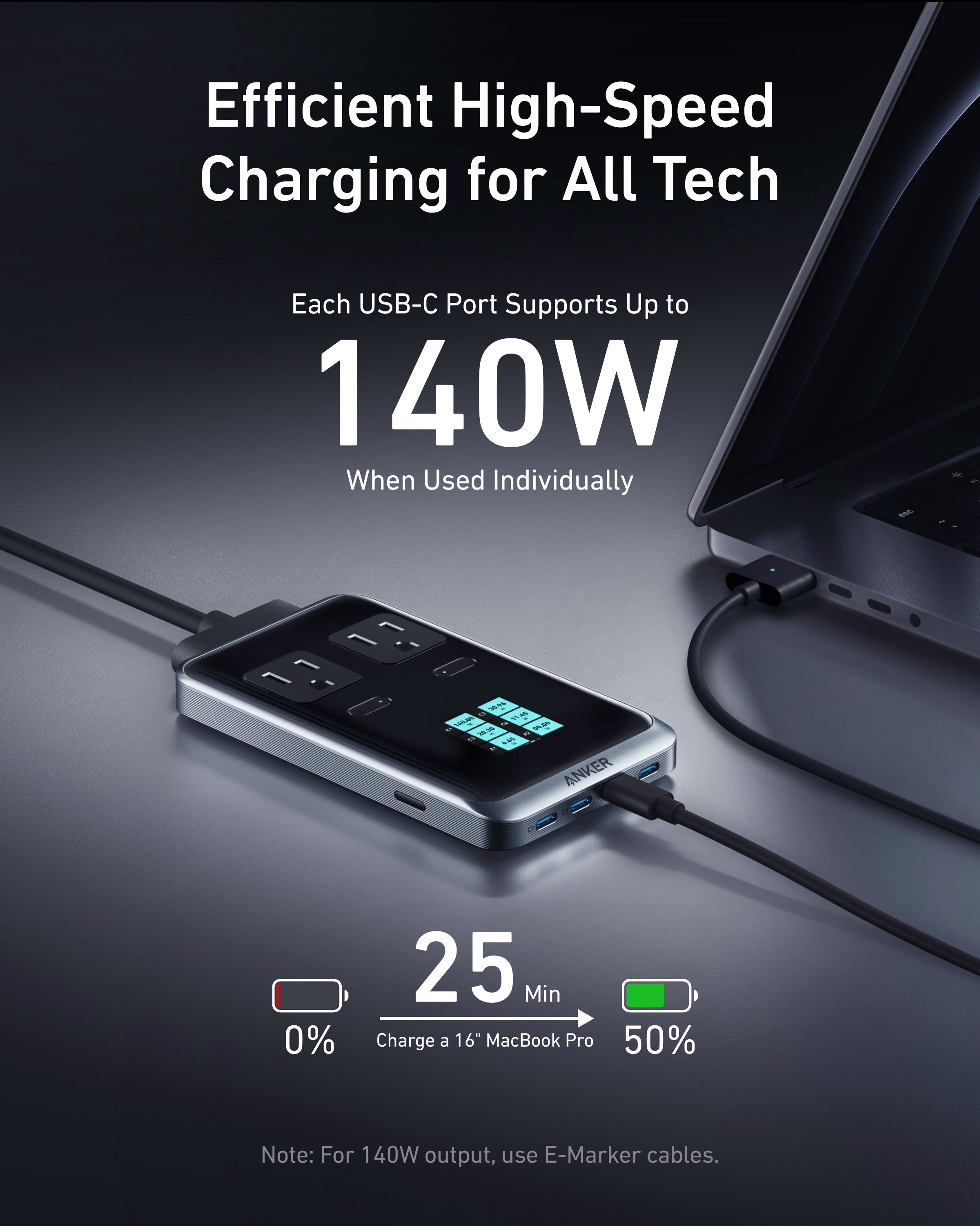 Prime Charging Station (8-in-1, 240W) and USB-C to USB-C Cable (6 ft, 240W) C7
