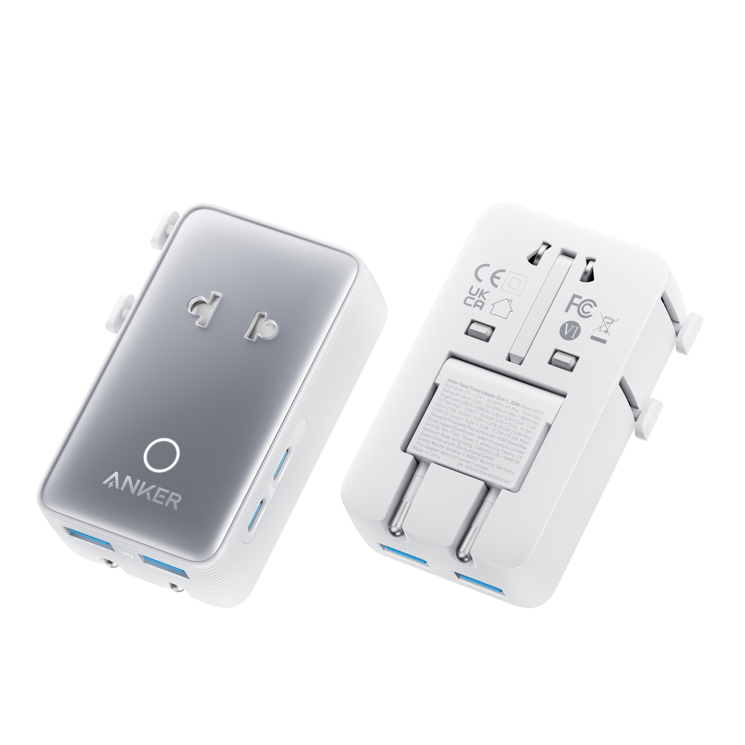 Nano Travel Adapter (5-in-1, 20W, 1-Pack) W3