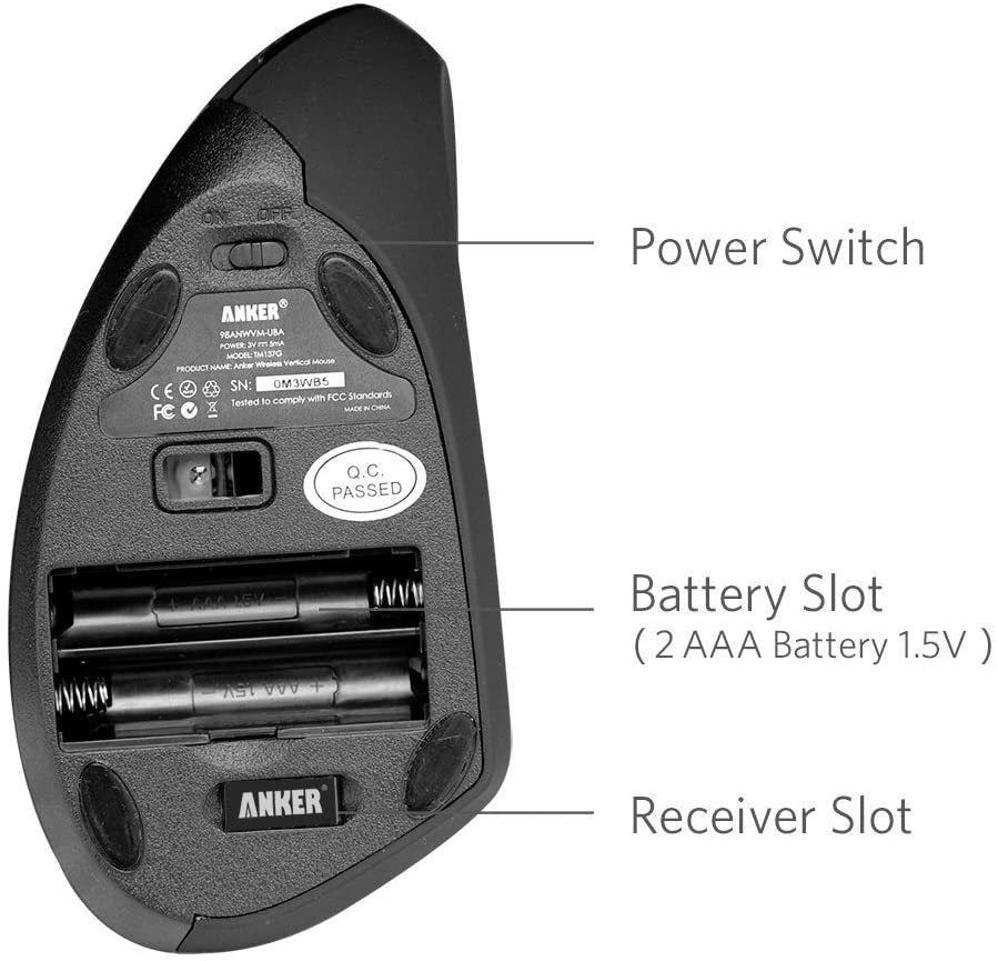 Refurbished 2.4G Wireless Vertical Ergonomic Optical Mouse Q0