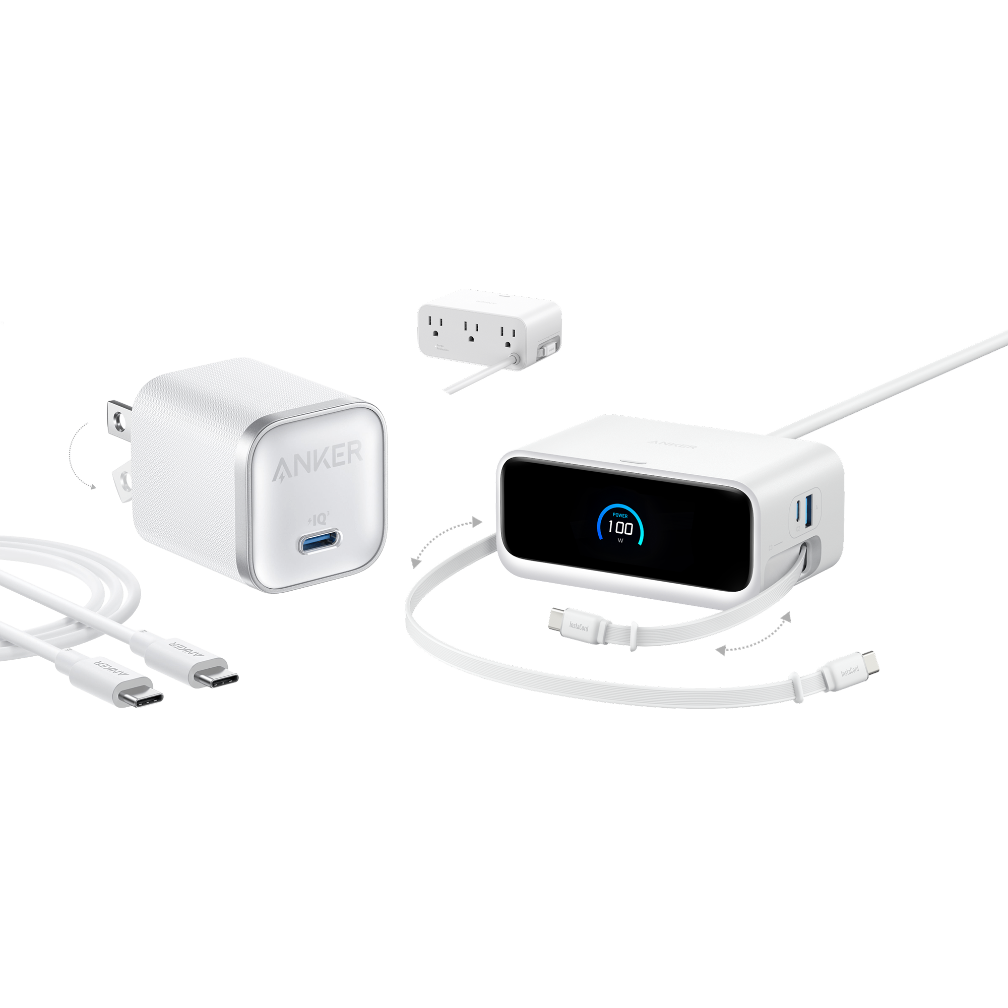 Nano Charging Station (7-in-1, 100W) and Nano Charger (45W) with Cable B1