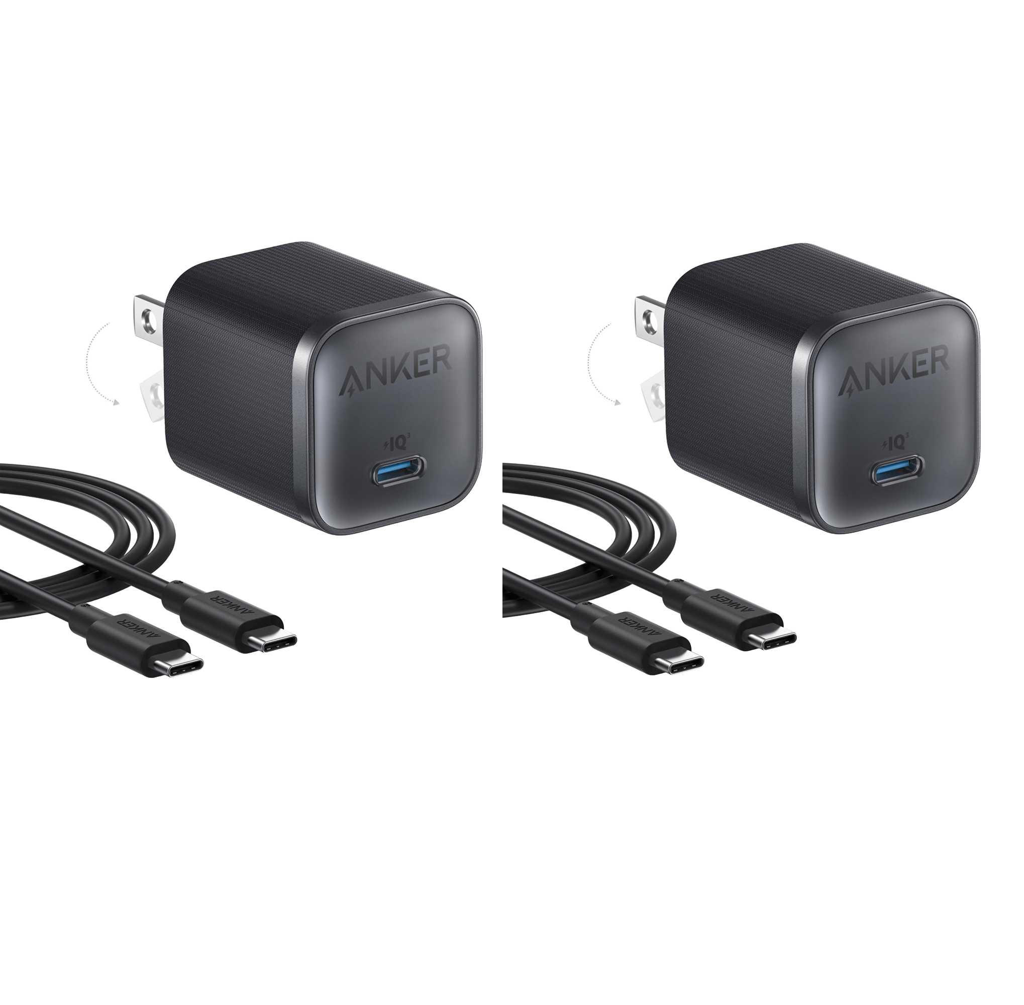Nano Charger (45W) with USB-C to USB-C Cable 2-Pack C2