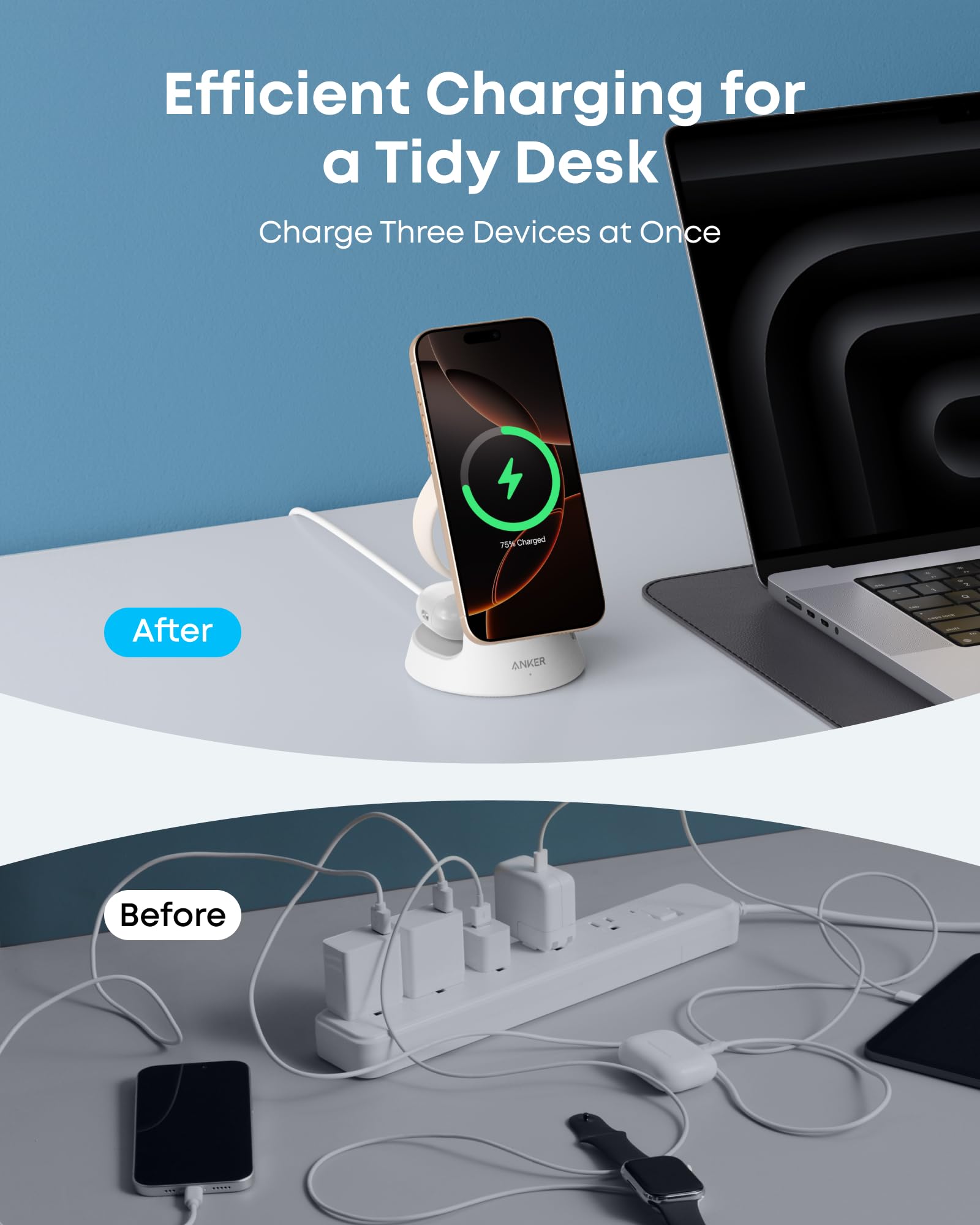 MagGo Wireless Charging Station (3-in-1, Dock Stand) H1