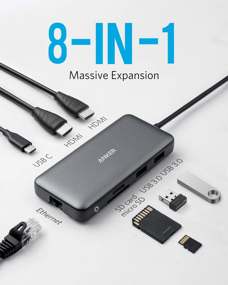 Refurbished 553 USB-C Hub (8-in-1) H8